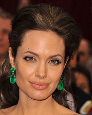 angelina jolie green earrings