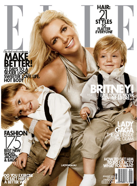Britney Spears is also on the cover of Elle Magazine January 2010 posing 