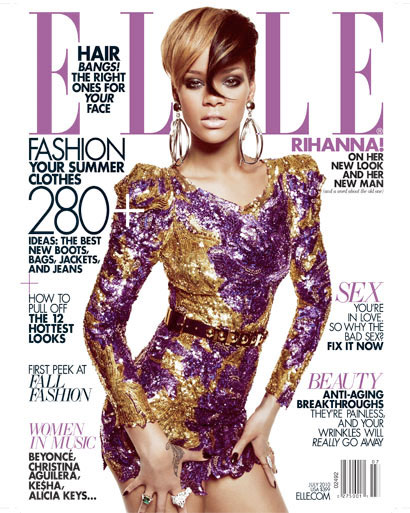 Rihanna Elle Magazine Cover July 2010 - Makeup and Beauty blog