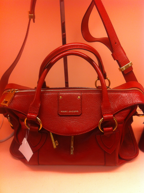 Marc Jacobs Wellington Small Fulton Goatskin Satchel Red - Makeup and