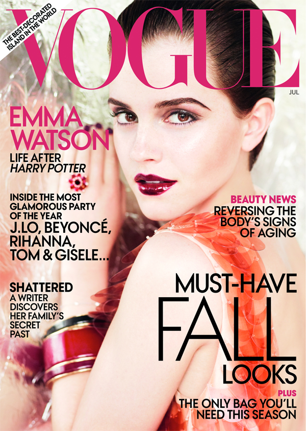 emma watson vogue shoot july 2011. Emma Watson graces VOGUE Cover
