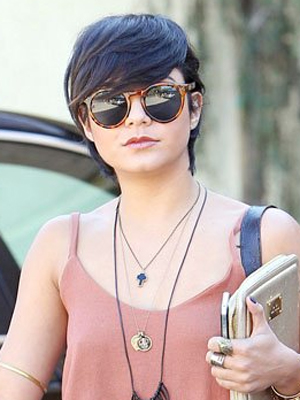 vanessa hudgens short hair. L to R: Vanessa Hudgens with long hair and Vanessa Hudgens with short hair.