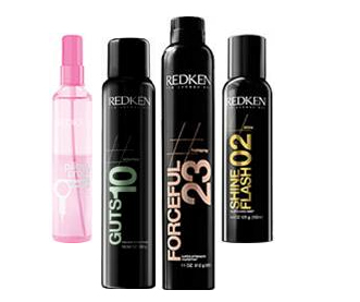 Redken Hair Care Products Used: Pillow Proof Blow Dry express primer guts 10 root targeted volume spray foam forceful 23 super strength finishing spray shine flash 02 glistening mist