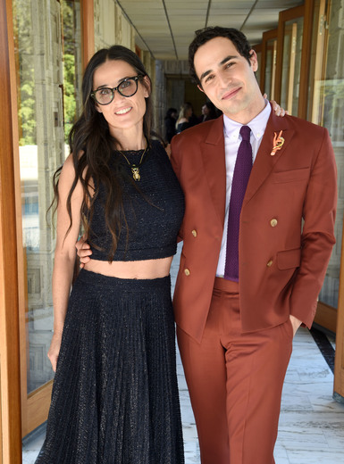 LOS ANGELES, CA - FEBRUARY 25: Actress Demi Moore and fashion designer Zac Posen attend the M.A.C Cosmetics Zac Posen luncheon (Photo by Dimitrios Kambouris/Getty Images for MAC Cosmetics)