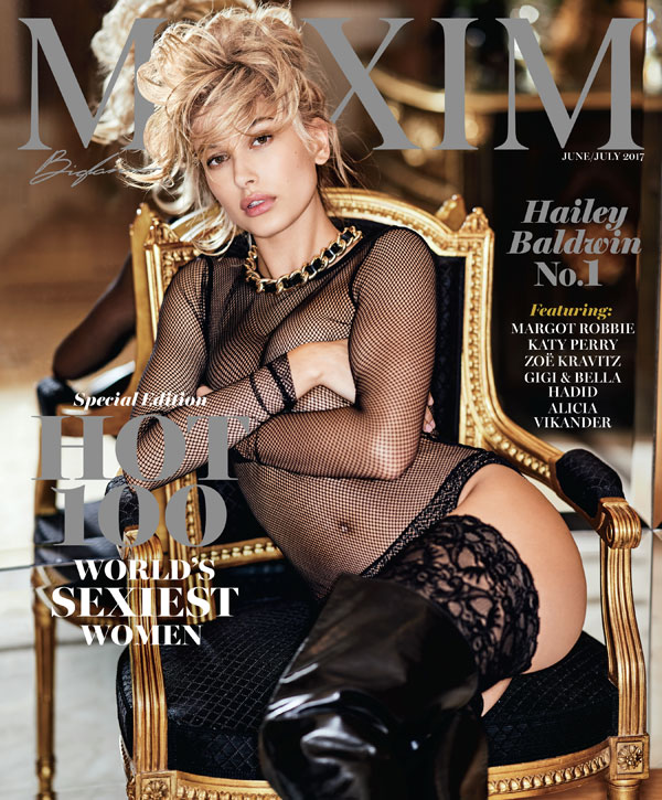 Maxim Hailey Baldwin Hot 100 Issue Cover Star